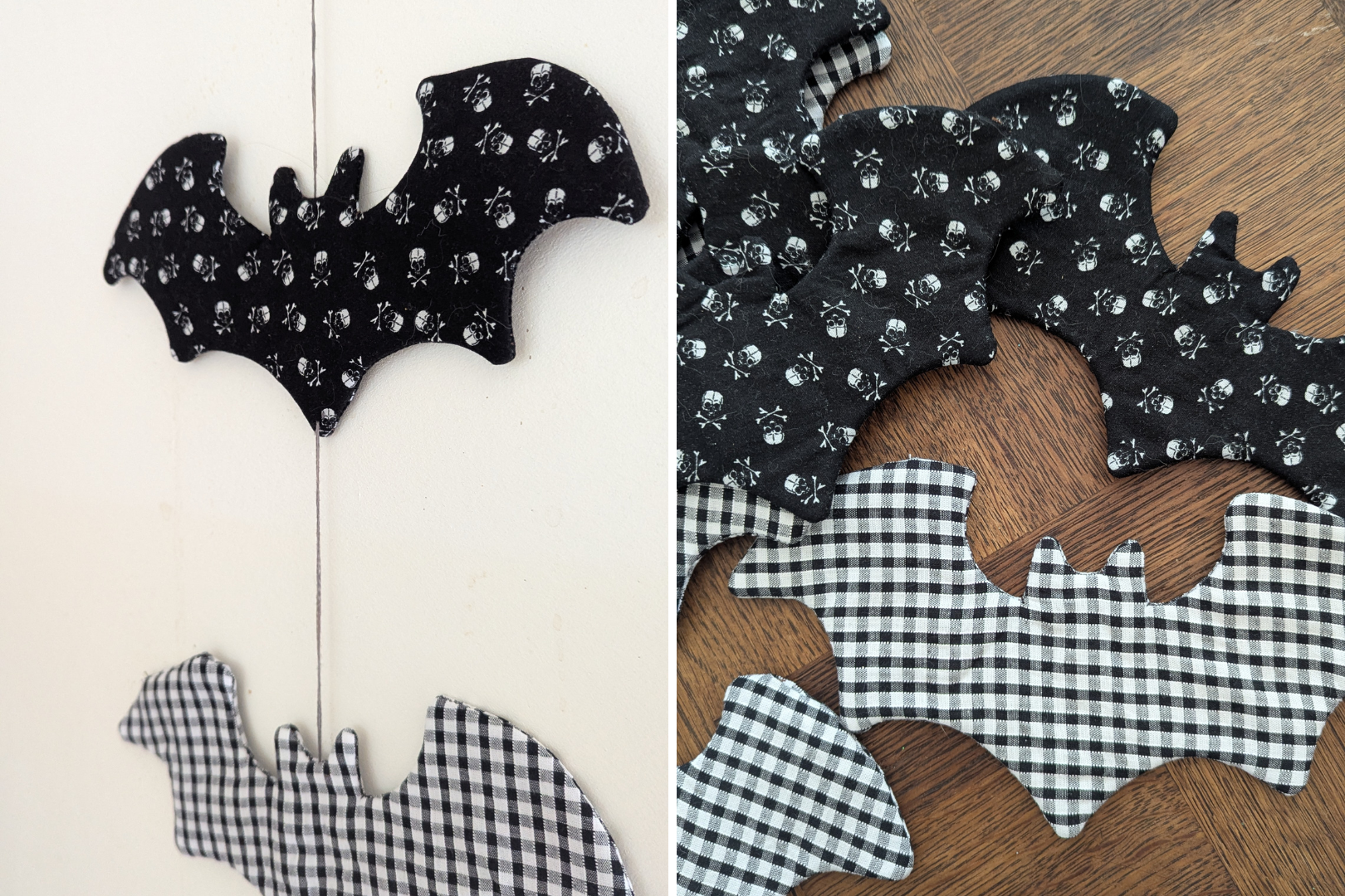 Patron de couture gratuit pour Halloween – guirlande chauve-souris