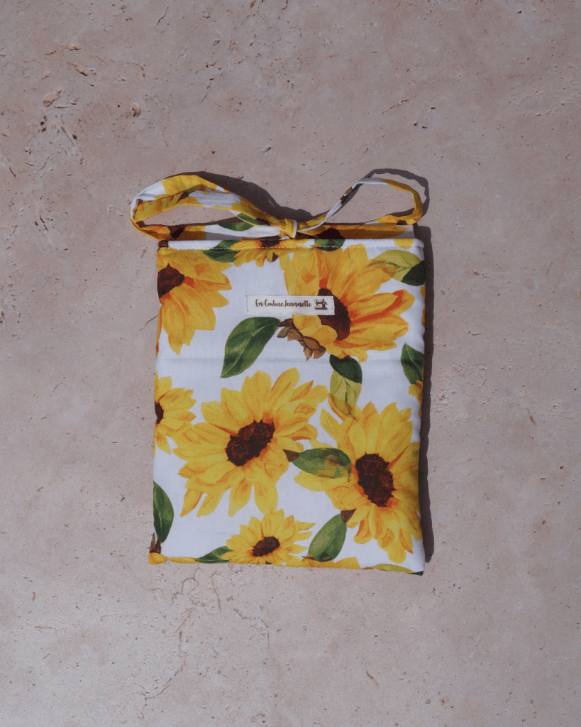 Pochette pour livre format poche motif tournesols