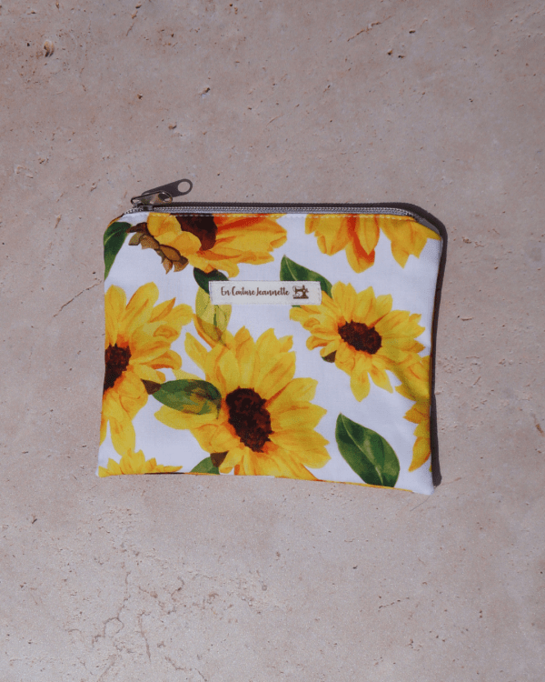 Pochette zippée tournesols