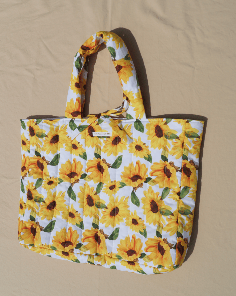 Sac cabas matelassé tournesols