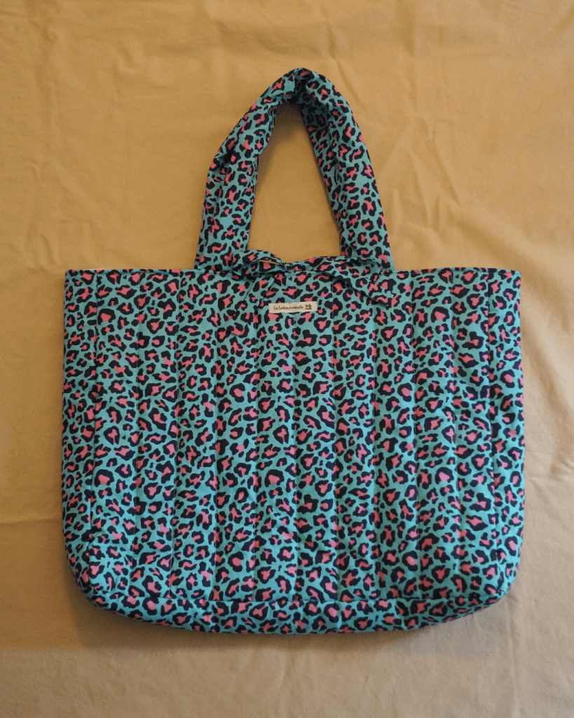 Sac cabas léopard bleu et rose