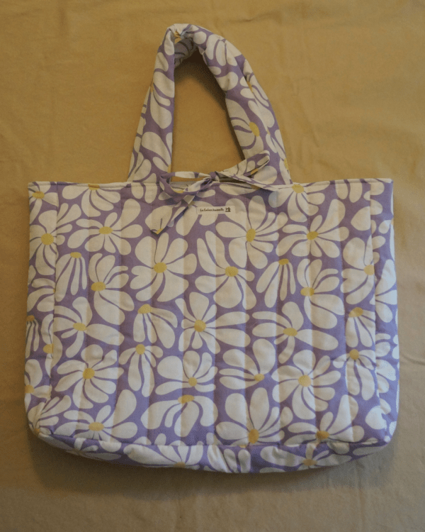 Sac cabas lilas fleuri